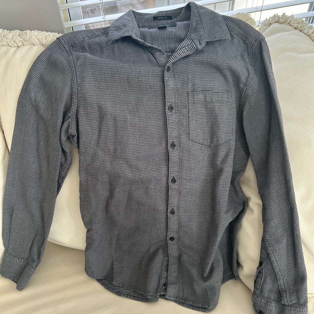 Marc Anthony Gray Casual Button Down Shirt